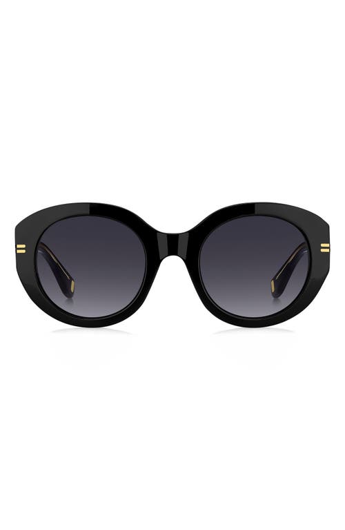 Marc Jacobs 51mm Gradient Oval Sunglasses In Black/dark Grey Sf