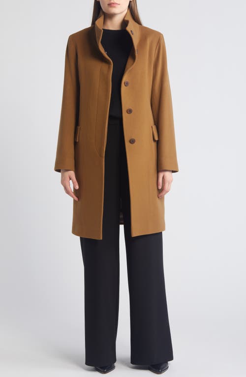 Shop Fleurette Dusty Longline Wool Coat In Vicuna