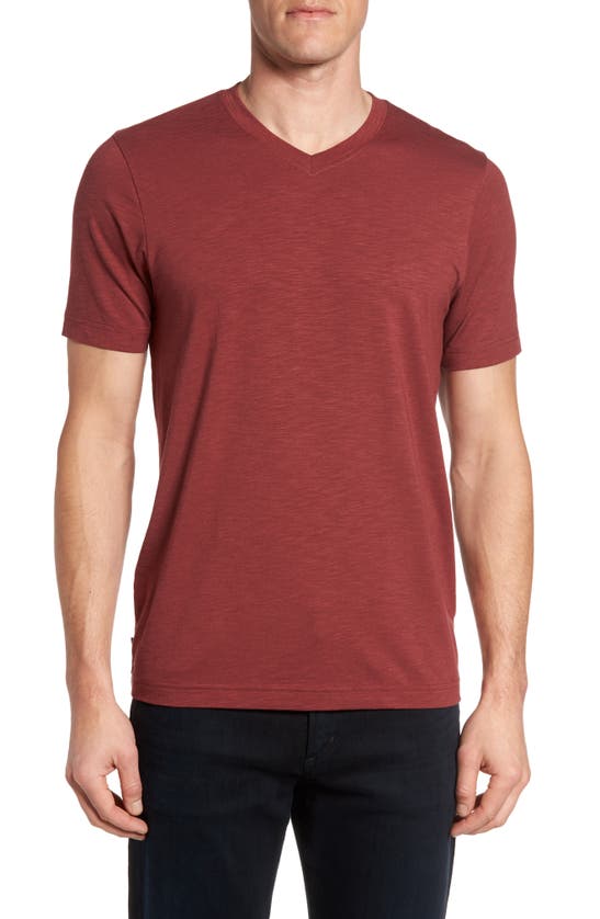 Travismathew Cloud Trim Fit Slubbed T-shirt In Oxblood