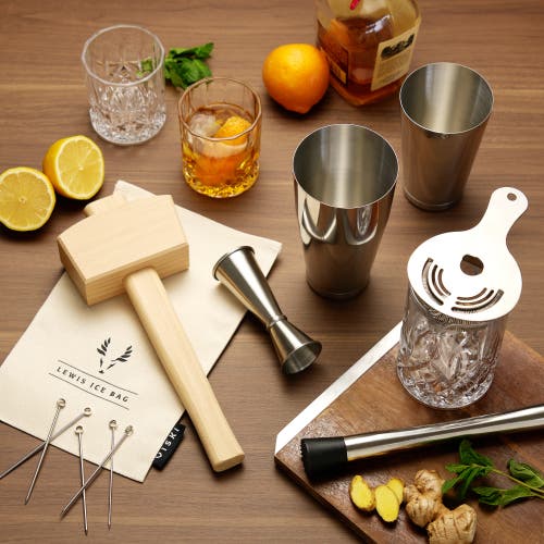Viski 17-piece Barware Set In Silver