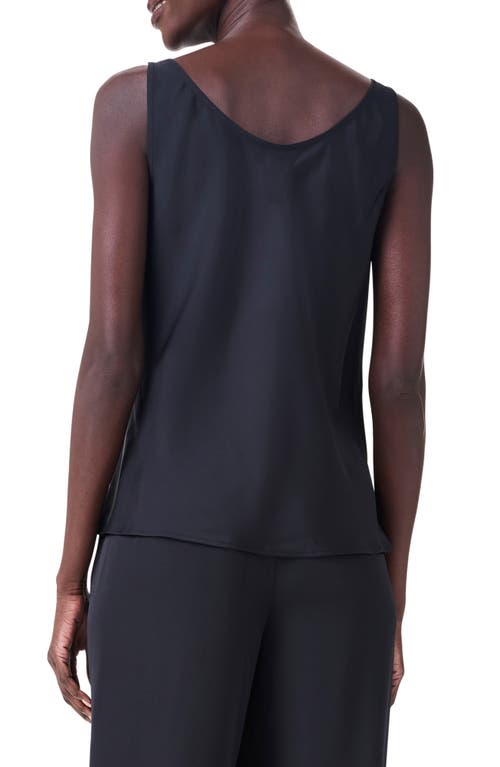 Shop Nic + Zoe Nic+zoe Drape Neck Sleeveless Top In Black Onyx