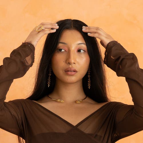 Dhwani Bhansal Syra Choker In Gold Plated