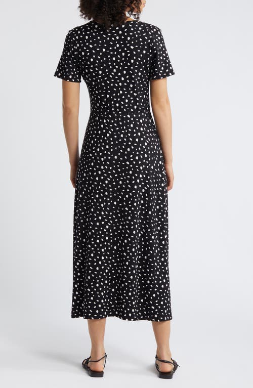 Shop Loveappella Print Maxi Dress In Black/nat