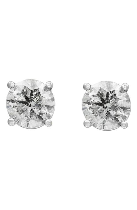 Round Cut Diamond Stud Earrings - 2.00ct.