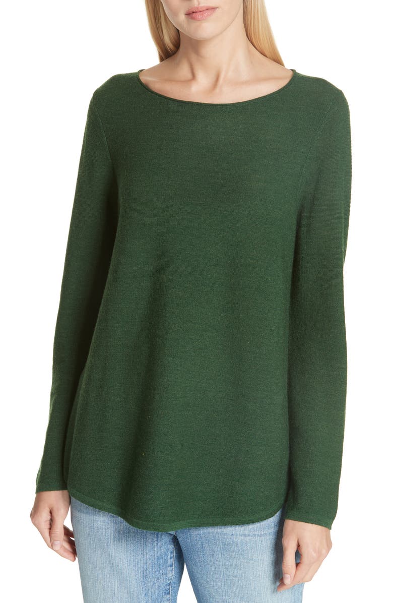 Eileen Fisher Ballet Neck Fine Gauge Merino Tunic Sweater Nordstrom