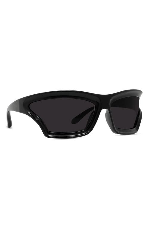 Shop Loewe X Paula's Ibiza 70mm Oversize Mask Sunglasses In Shiny Black/smoke