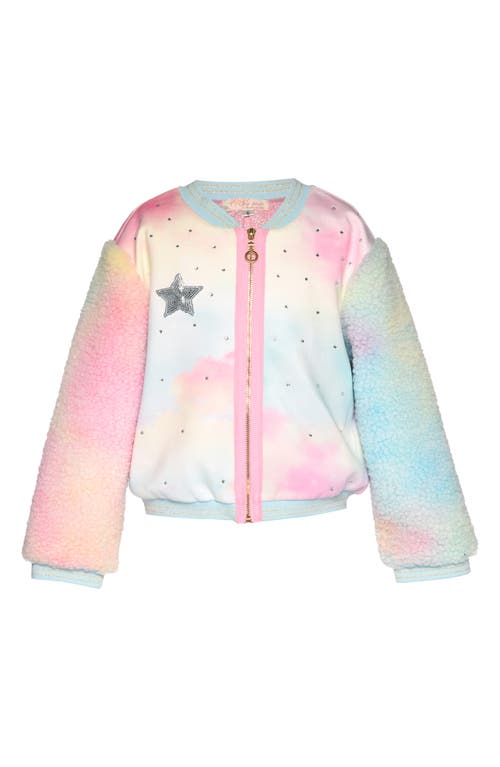 Shop Truly Me Kids' Unicorn Mixed Media Jacket In Pink Multi