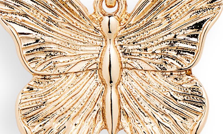 Shop Nordstrom Rack Imitation Pearl Butterfly Drop Earrings In Gold