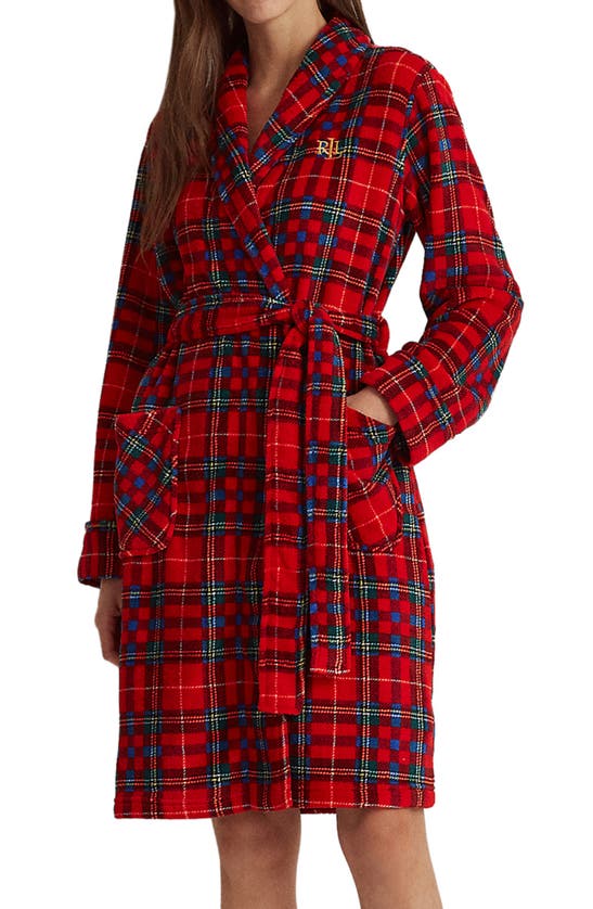 Lauren Ralph Lauren Lrl Recycled Polyester Robe In 644 Red Plaid ModeSens