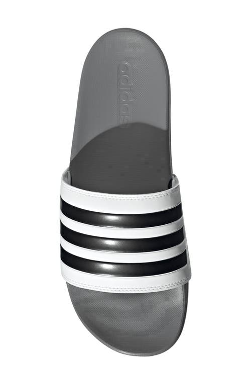 Shop Adidas Originals Adidas Gender Inclusive Adilette Comfort Sport Slide Sandal In White/black/grey