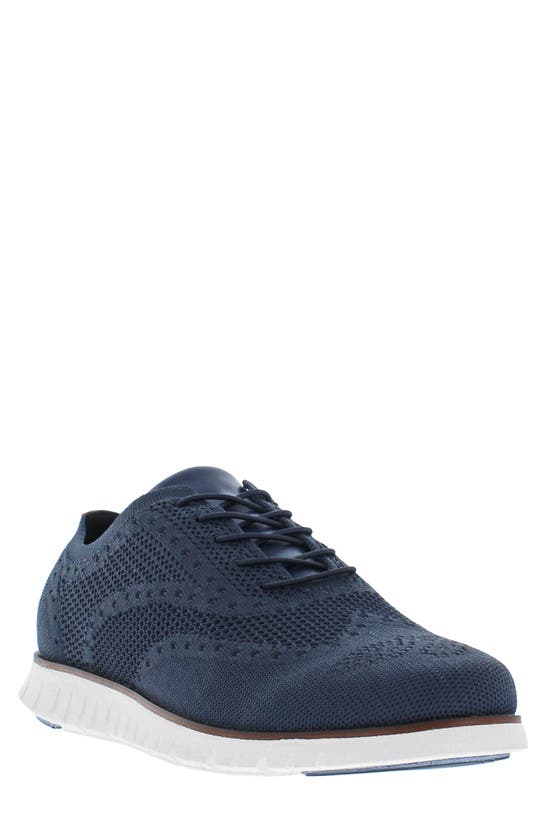 Shop Reaction Kenneth Cole Nio Wingtip Knit Oxford In Navy