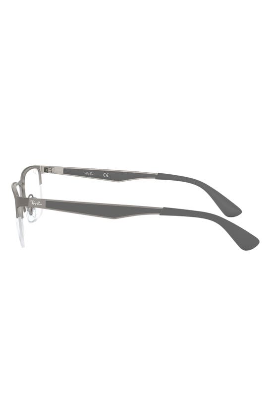 Shop Ray Ban 56mm Rectangle Semi Rimless Optical Glasses In Matte Gunmetal