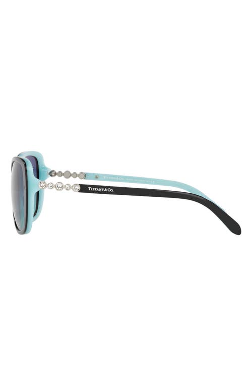 Shop Tiffany & Co . 55mm Gradient Butterfly Sunglasses In Black/blue Gradient