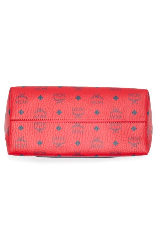 Mcm Aren Logo Print Shoulder Bag In Candy Red