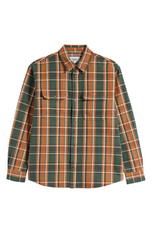 Shop Carhartt Work In Progress Hobart Check Cotton Herringbone Button-up Shirt In Hobart Check Sycamore Tree