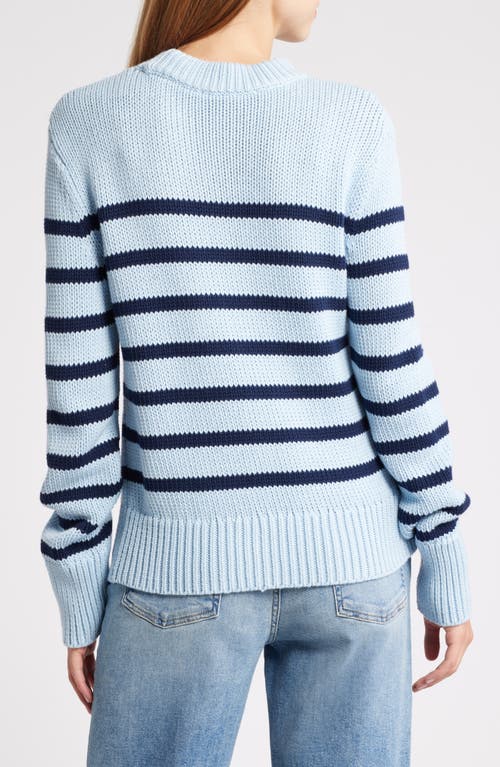 Rails Alise Stripe Cotton Crewneck Sweater In Sky Navy Stripe