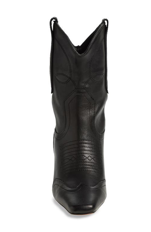 Shop Steve Madden Josefine Western Boot In Black Leather