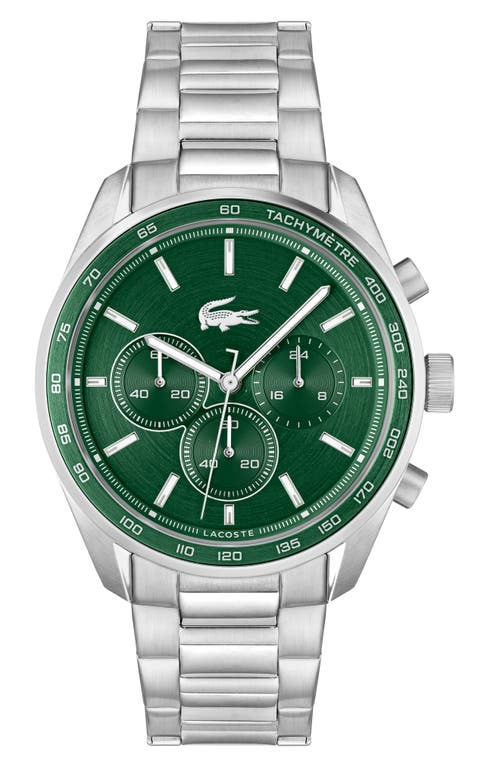 Shop Lacoste Boston Chronograph Watch, 42mm In Silver/green