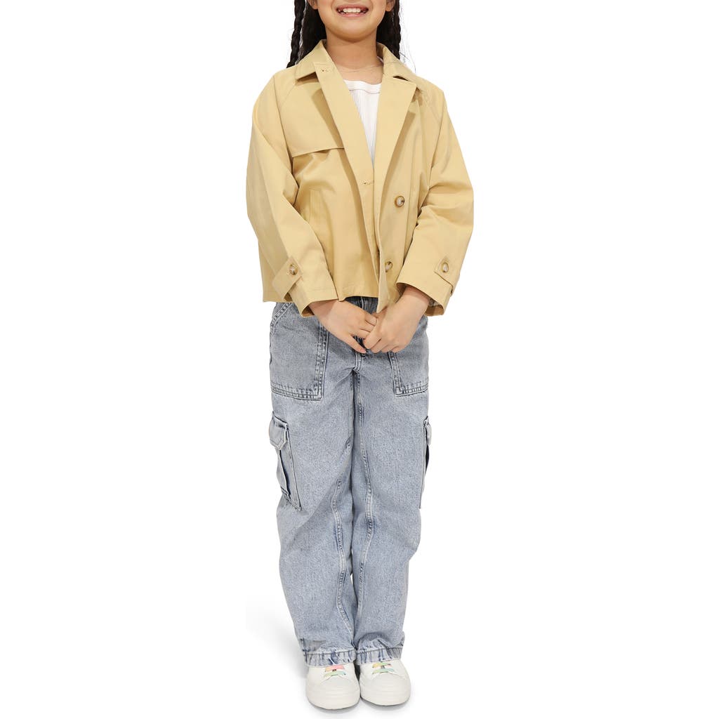 Belle & Bloom Matilda Cropped Trench Coat In Khaki