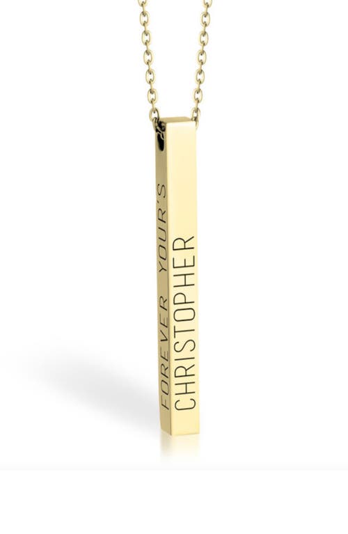 Personalized Bar Pendant Necklace in Gold Plated