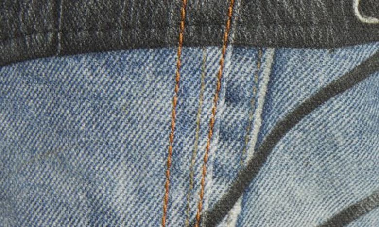 Shop Acne Studios Trompe L'oeil Faux Leather Chaps Jeans In Blue/ Black
