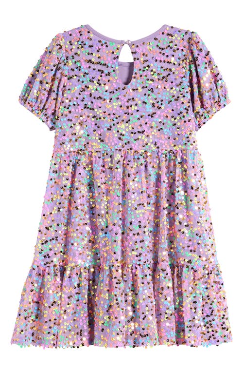 Shop Ava & Yelly Kids' Sequin Ruffle Dress In Lilac