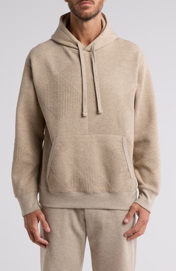 Fleece Factory Premium Jacquard Hoodie In Heather Oatmeal