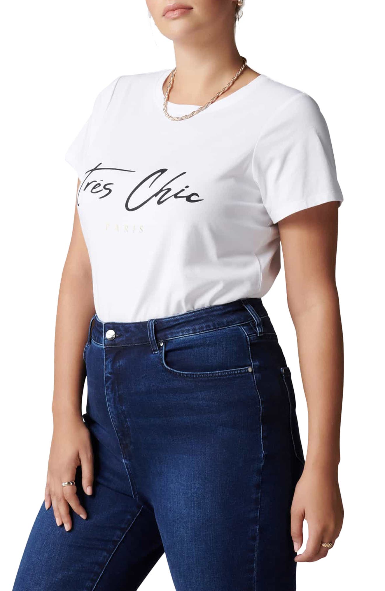 Ever New Allsion Tres Chic Graphic Tee in Porcelain at Nordstrom