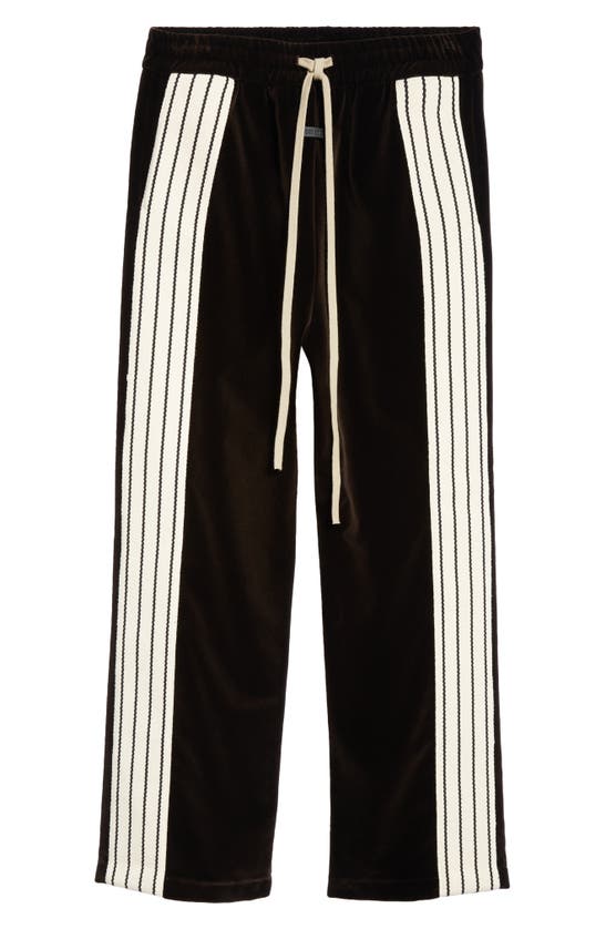 Shop Fear Of God Forum Side Stripe Velvet Pants In 201 - Mocha