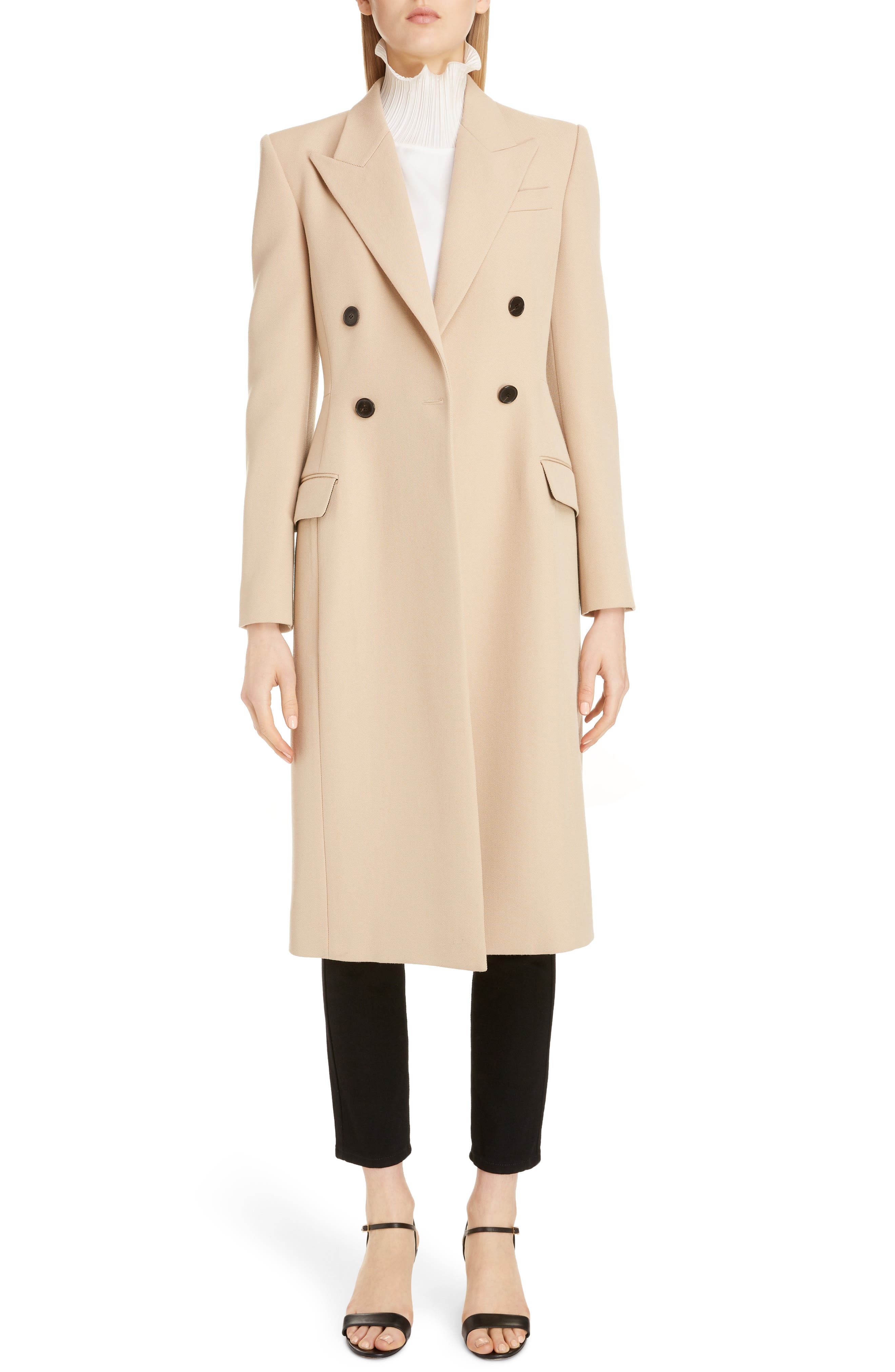 Givenchy Double Breasted Wool Gabardine Coat Nordstrom