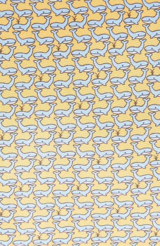 Zegna Ties Whale Print Mulberry Silk Tie In Yellow