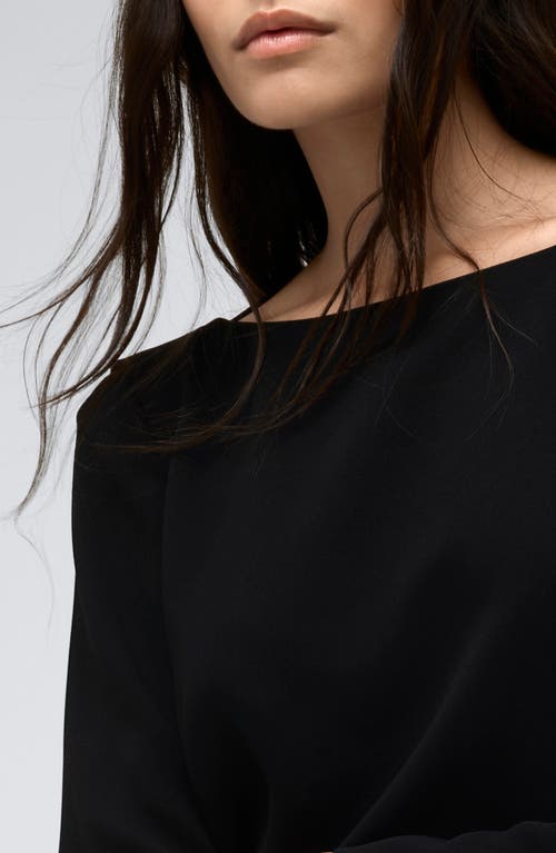 Kenneth Cole Drape Back Long Sleeve Shift Dress In Black