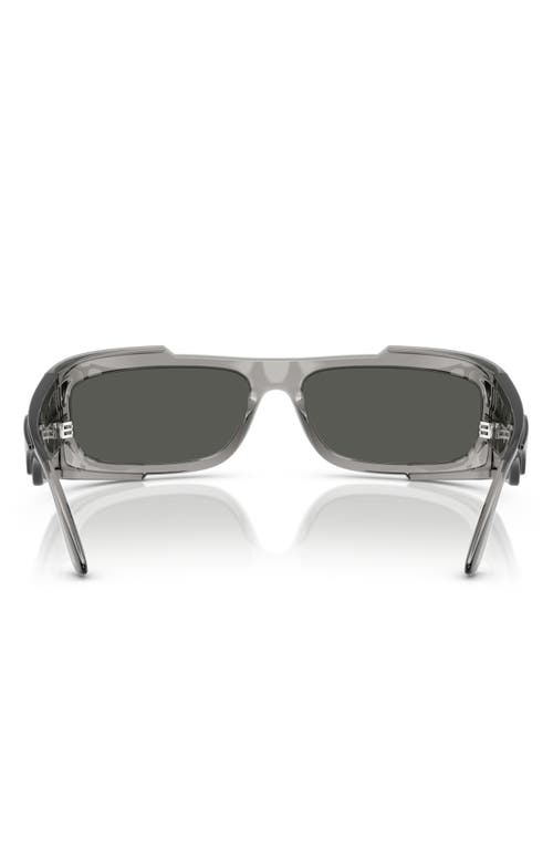 Shop Versace 67mm Rectangular Sunglasses In Grey