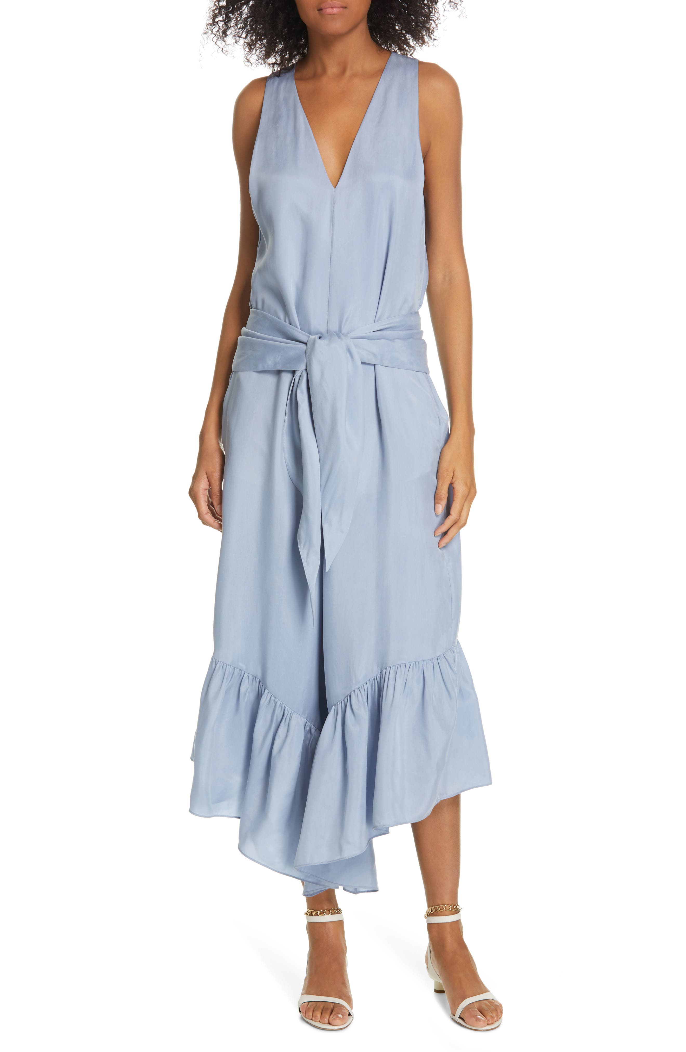 ruffle wide leg jumpsuit