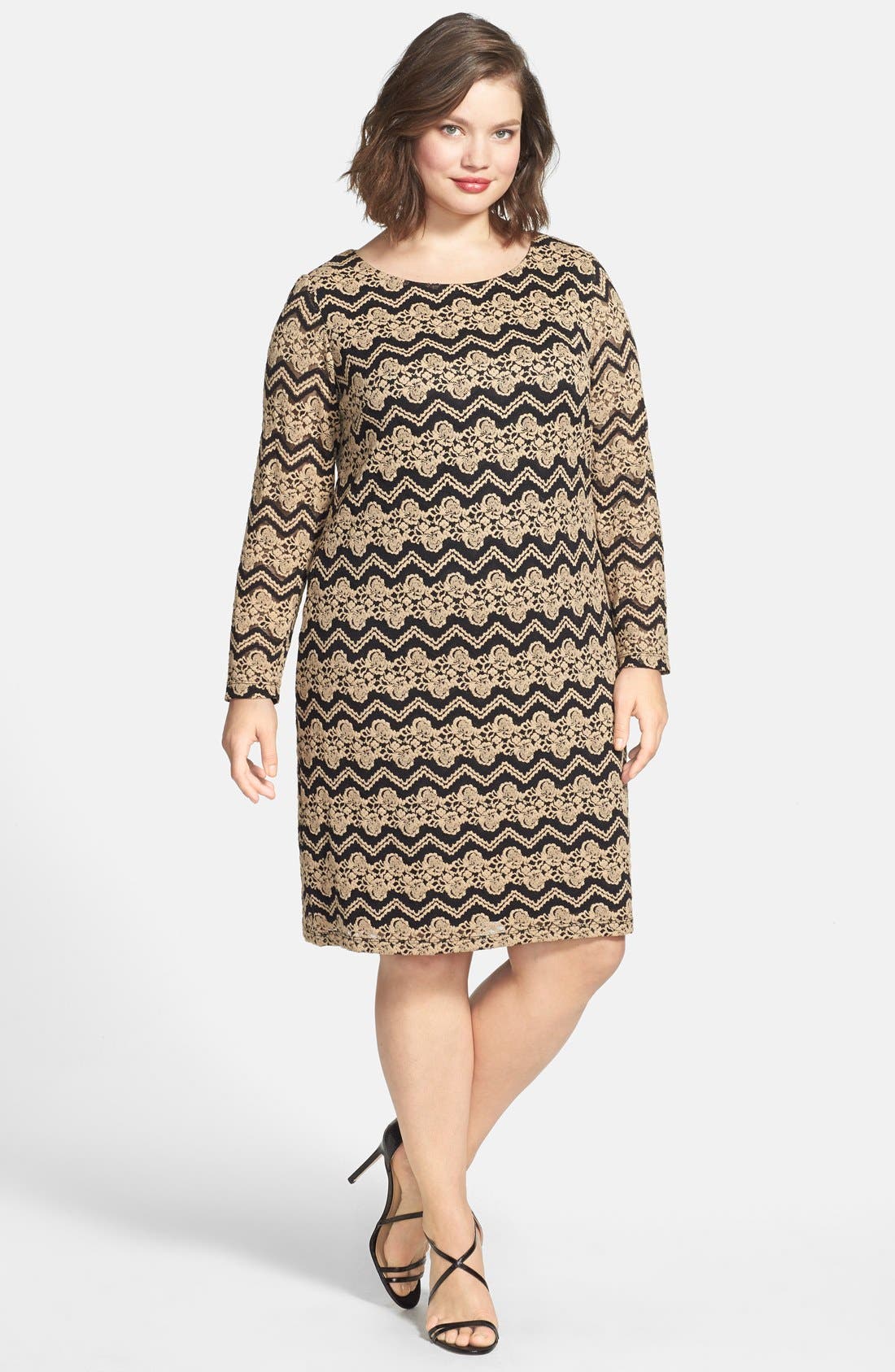 Jessica Howard Lace Jacquard Shift Dress (Plus Size) Nordstrom