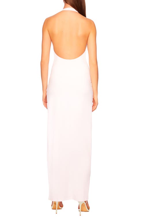 Shop Susana Monaco Open Back Halter Cocktail Dress In Sugar