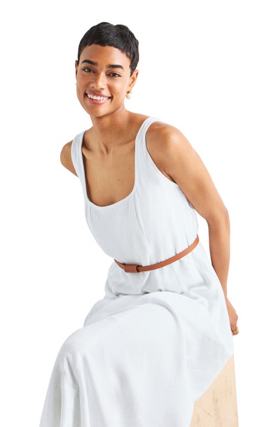 Splendid Womens Pocket Viscose Maxi Dress In White