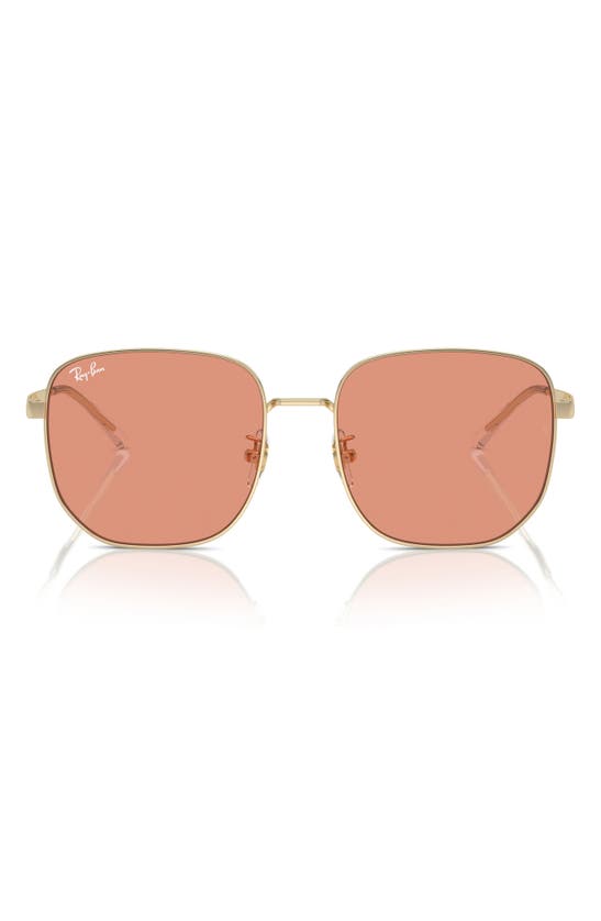 Shop Ray Ban Ray-ban 57mm Irregular Sunglasses In Pale Gold