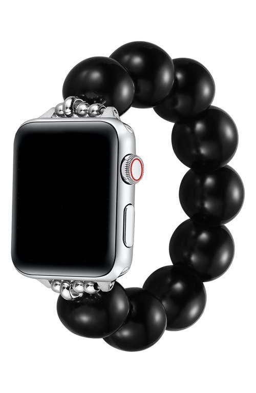 The Posh Tech Violet Imitation Pearl Apple Watch® Bracelet Watchband In Black