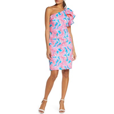 Lilly Pulitzer Estrella One-Shoulder Dress, Blue
