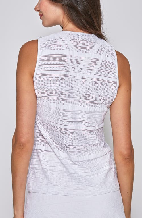 L'etoile Sport Zip Front Tank In White