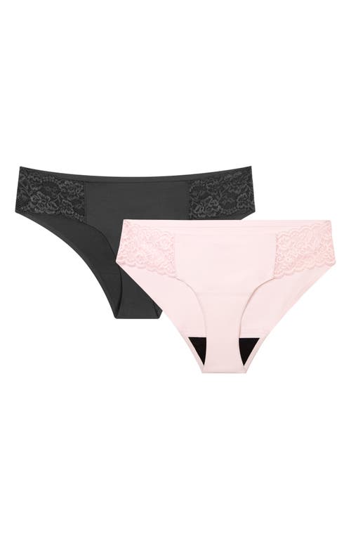 Proof 2-Pack Period & Leak Lace Moderate Absorbency Cheeky Panties at Nordstrom,