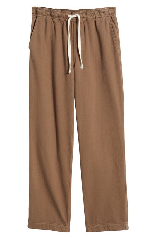 Shop Frame Drawstring Terry Cloth Travel Pants In Taupe