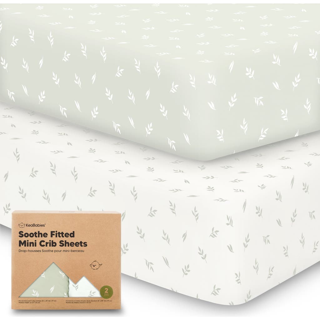 Keababies Soothe Fitted Mini Crib Sheet In Herb
