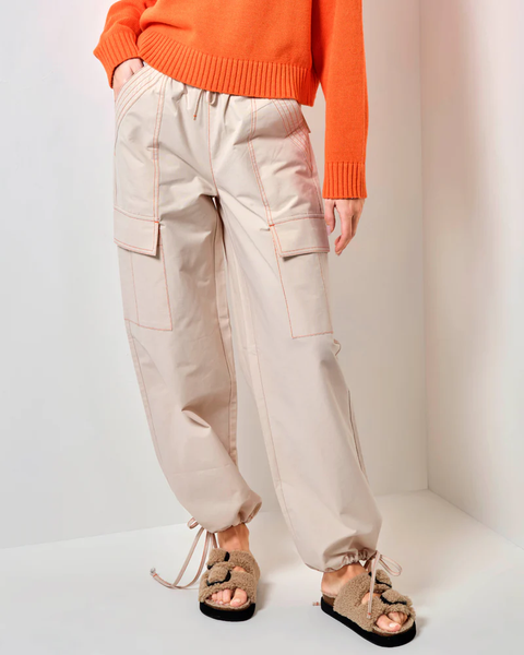 HYFVE USA Crop Top and Cargo Pants Set in Mustard Yellow for Women