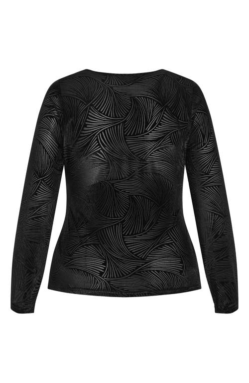 Shop City Chic Sienna Abstract Zebra Print Long Sleeve Top In Black