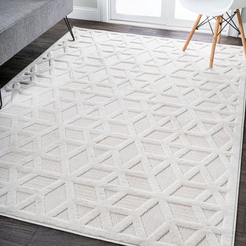 Jonathan Y Talaia Neutral Geometric Indoor/outdoor Area Rug In Ivory