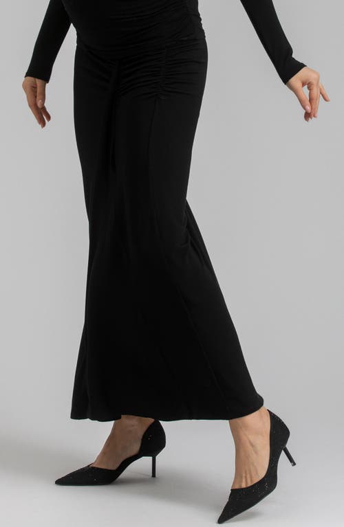 Shop Pietro Brunelli Ruched Jersey Maternity Maxi Skirt In Black