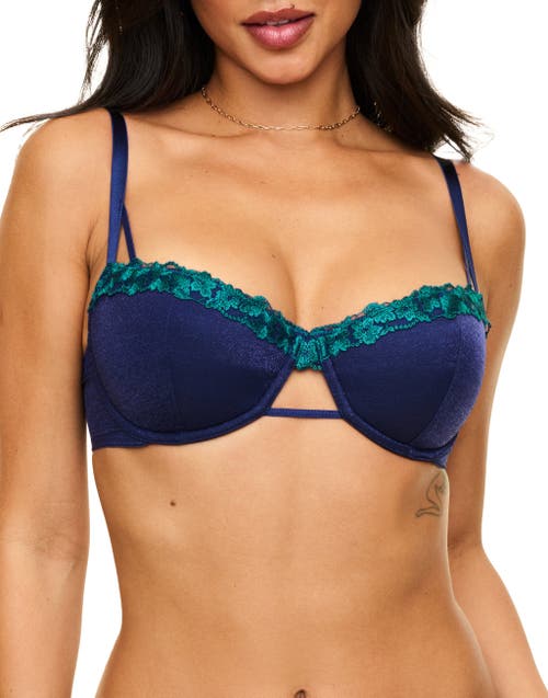 Shop Adore Me Eva Push Up Balconette Bra In Dark Blue