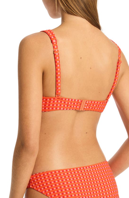 Shop Sea Level Checkmate Longline Underwire Bikini Top In Red